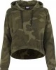Дамски суичър в цвят маслина Urban Classics Ladies Camo Cropped Hoody, Urban Classics, Суичъри - Complex.bg