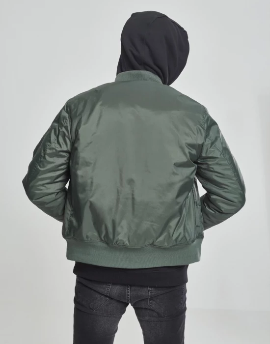 Мъжко яке тип бомбър Urban Classics olive в цвят маслина, Urban Classics, Якета - Complex.bg