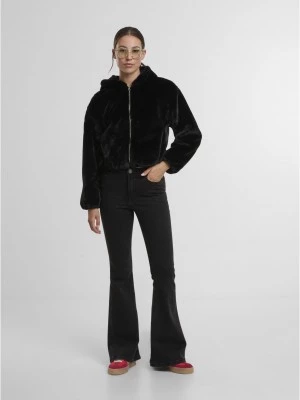 Суичър Ladies Full Zip Faux Fur Hoodie black XS