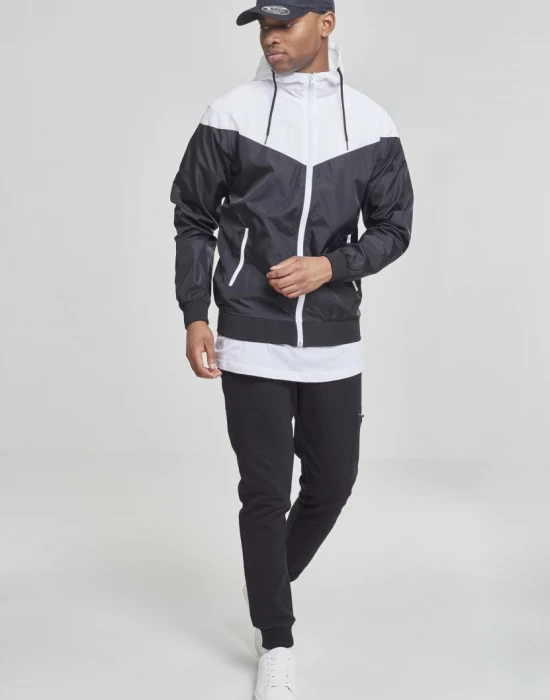 Мъжко яке тип ветровка в два цвята Urban Classics blk/wht, Urban Classics, Якета - Complex.bg
