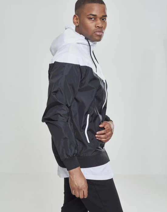 Мъжко яке тип ветровка в два цвята Urban Classics blk/wht, Urban Classics, Якета - Complex.bg