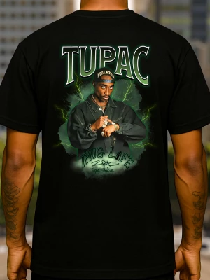 2Pac green тениска