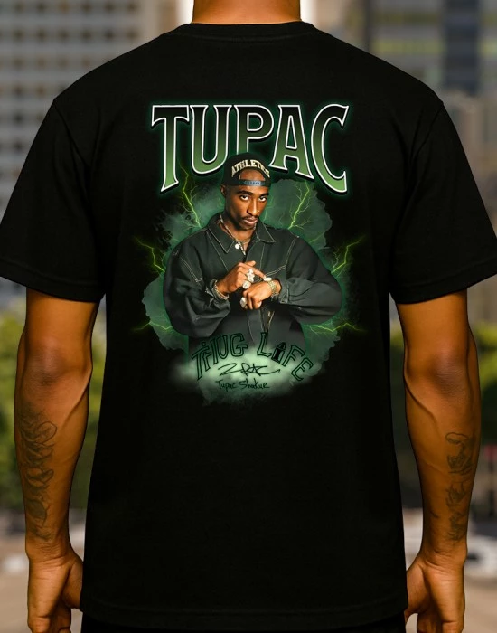 2Pac green тениска