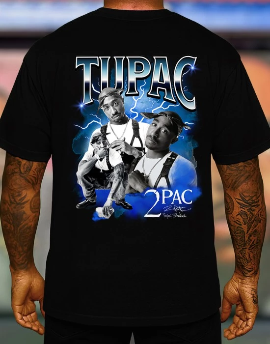 2Pac blue тениска