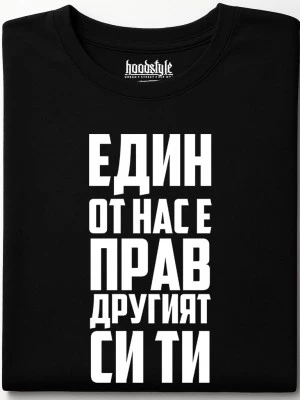Едни от нас е прав, другият си ти тениска