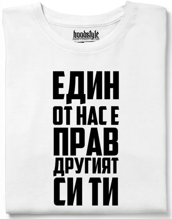 Едни от нас е прав, другият си ти тениска