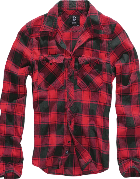 Мъжка карирана риза в червен цвят Brandit Check Shirt red/black, Brandit, Мъже - Complex.bg