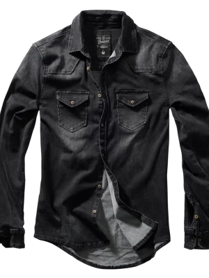 Мъжка дънкова риза в черен цвят Brandit Denim black 