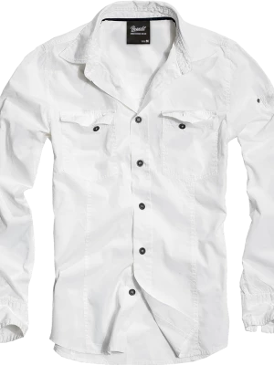 Мъжка риза в бял цвят Brandit Slim Fit white